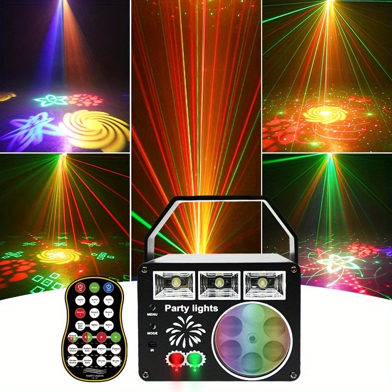 1pc Party Light Usb 3-in-1 UV Multi-pattern Starry Sky Projection Light  Voice Controlled Remote Control KTV Disco Bar Home Color Atmosphere Light