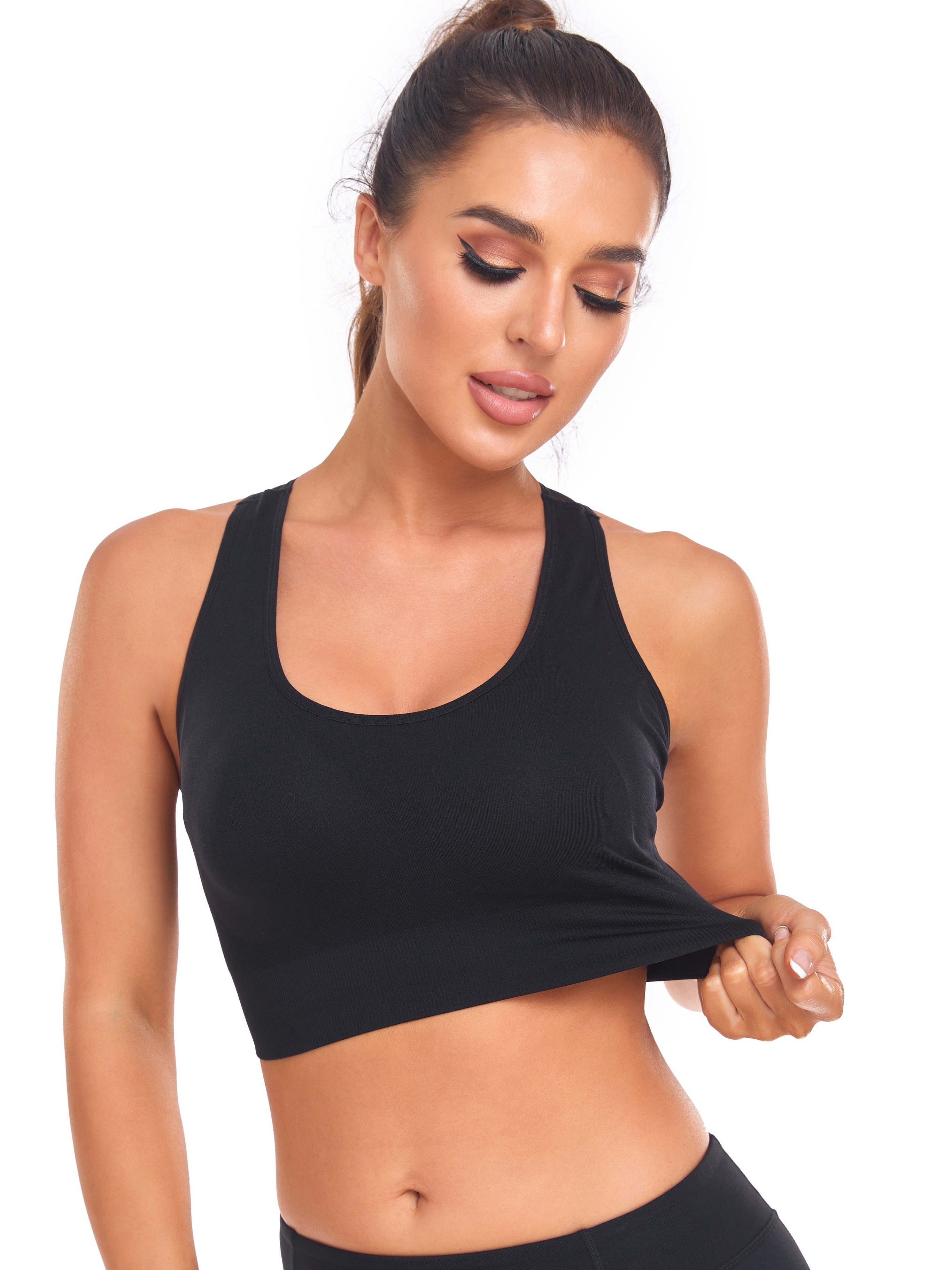Sports Bras for Women Quick-Drying Breathable Lingerie Yoga Underwear  Running Push Up Cross Back Fitness Tank Top (Color : Black, Size : Medium)  : : Clothing, Shoes & Accessories