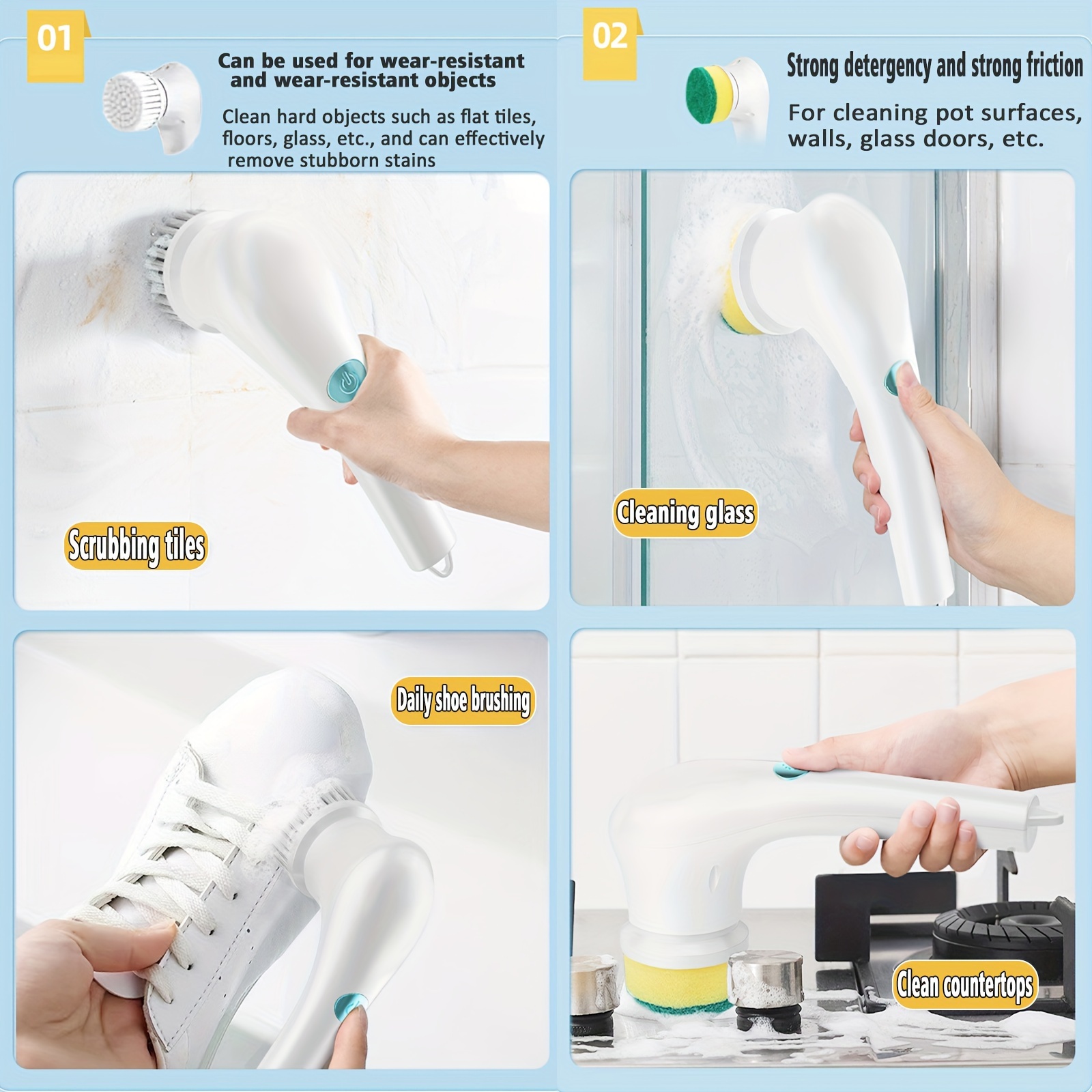 5-in-1 Electric Cleaning Brush Kit - Ideal for Tackling Kitchen and Ba –  dayiifay