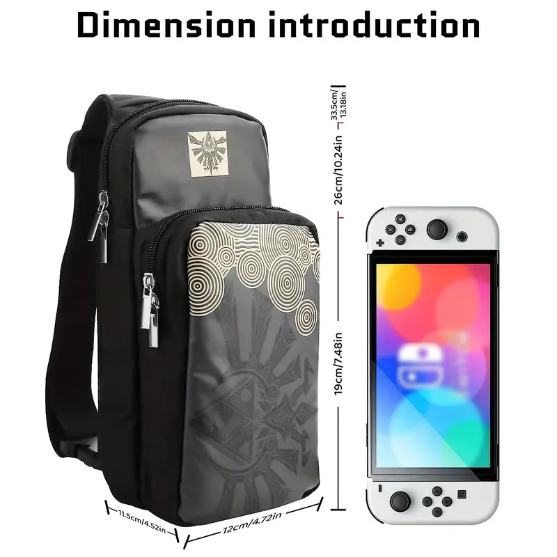 1pc Travel Bag Compatible With Nintendo Switch Lite OLED Models Portable Waterproof Backpack Game Carrying Case For Tears Of The Kingdom With Shoulder Straps Case For Accessories Storage details 0