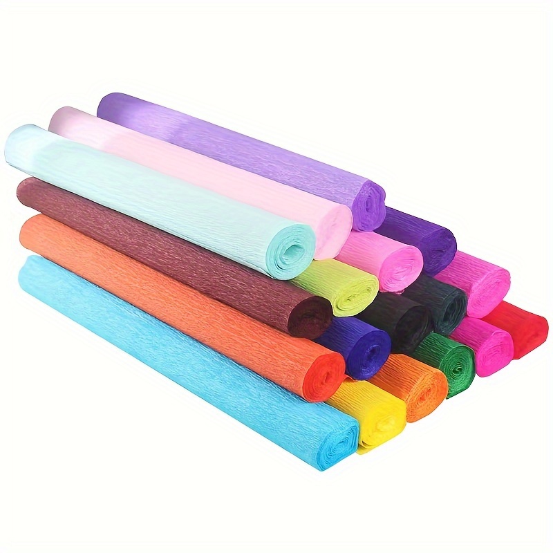 17 Colors 250x50cm Colored Crepe Paper Roll Origami Crinkled Crepe Paper  Craft DIY Flowers Decoration Gift