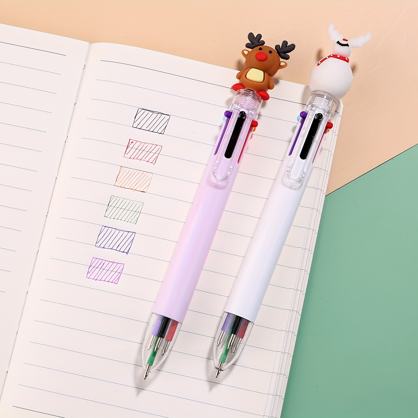 Christmas 6 color Ballpoint Pen Student Press type Color - Temu