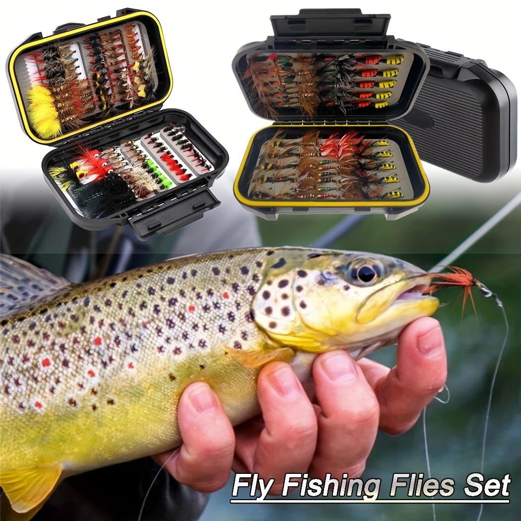 24/30/40/44/65/68/84pcs Artificial * Fishing Lure Kit, Bionic Dry/Wet *  With Storage Box, Fishing Tackle