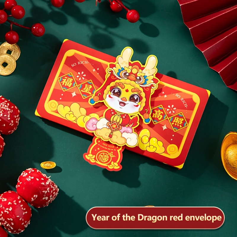 Bag 2024 Dragon Year Red Envelope New Cartoon Dragon Zodiac - Temu