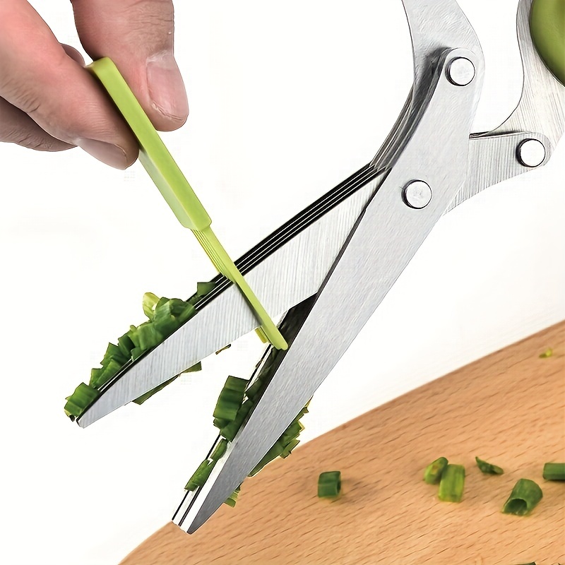 1pc, Five-layer Scissors Stainless Steel Green Onion Cutter, Random Color