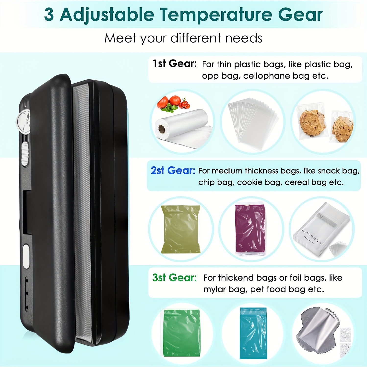 2 in 1 Portable Food Bag Sealing Machine - Bag Sealer Mini USB Portable bag  Sealer,Bag resealer for Chip Bags,Chip Bag Crimper