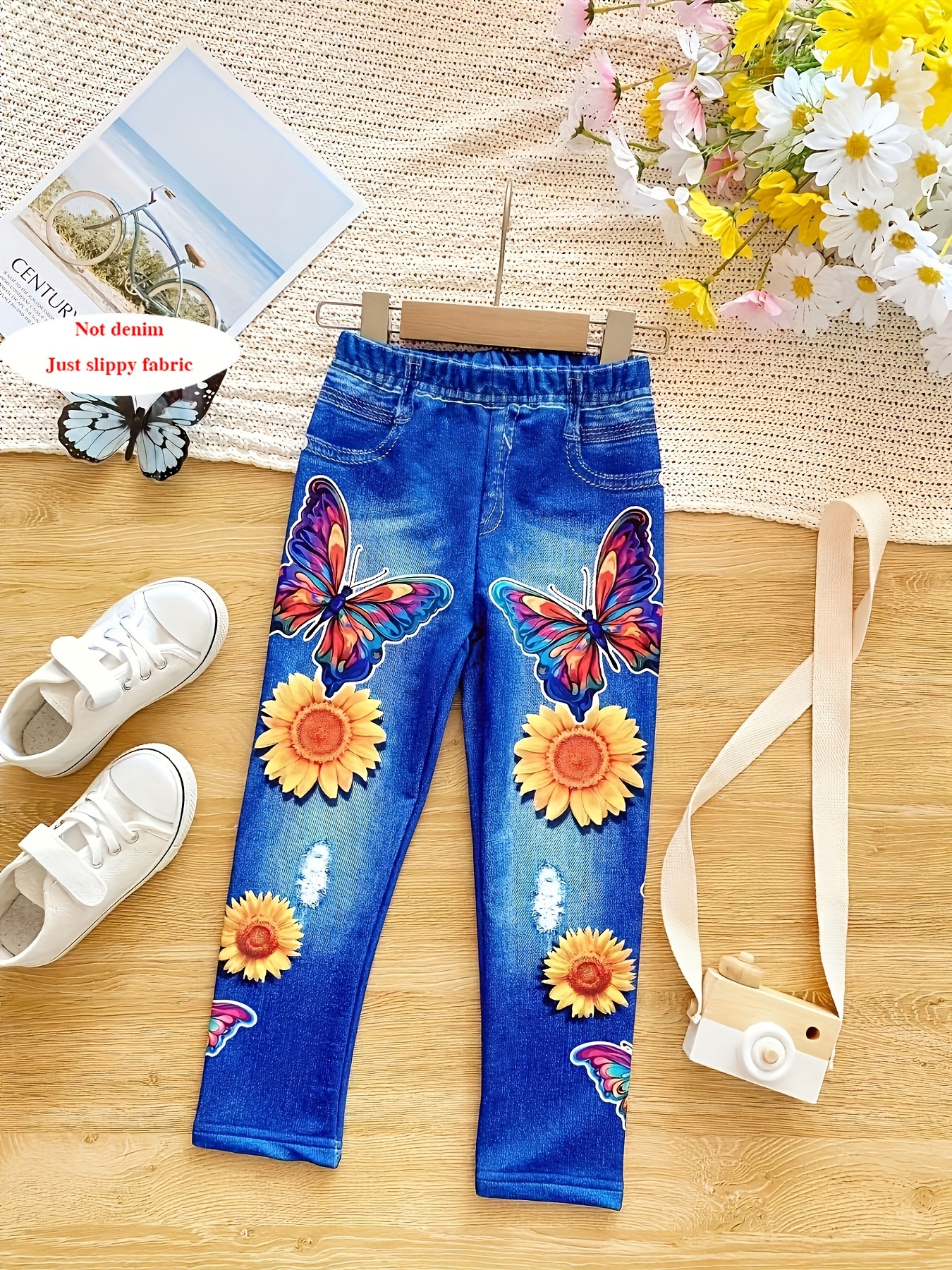 Denim Print Legging - Temu