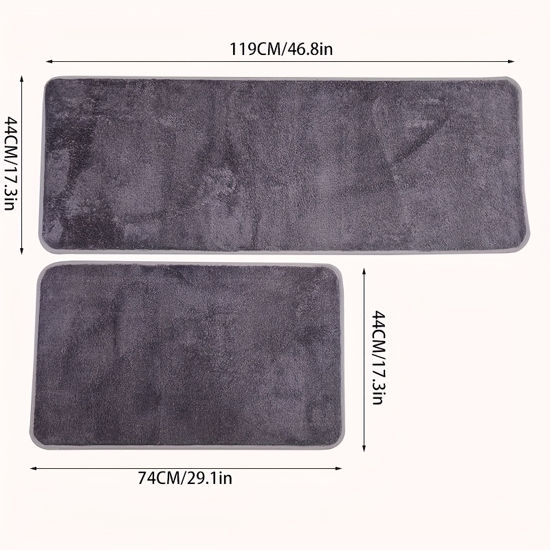 2pcs Plush Absorbent Bathroom Floor Mat Non slip Kitchen Mat Machine Washable