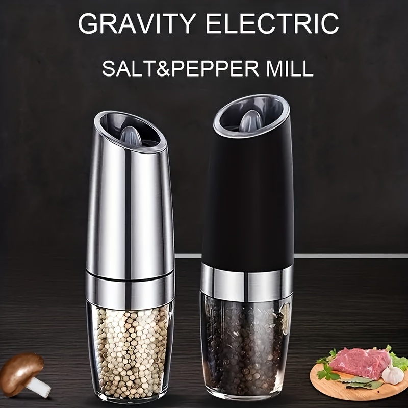 Electric Sea Salt & Pepper Mill and Shaker Set, Battery Powered