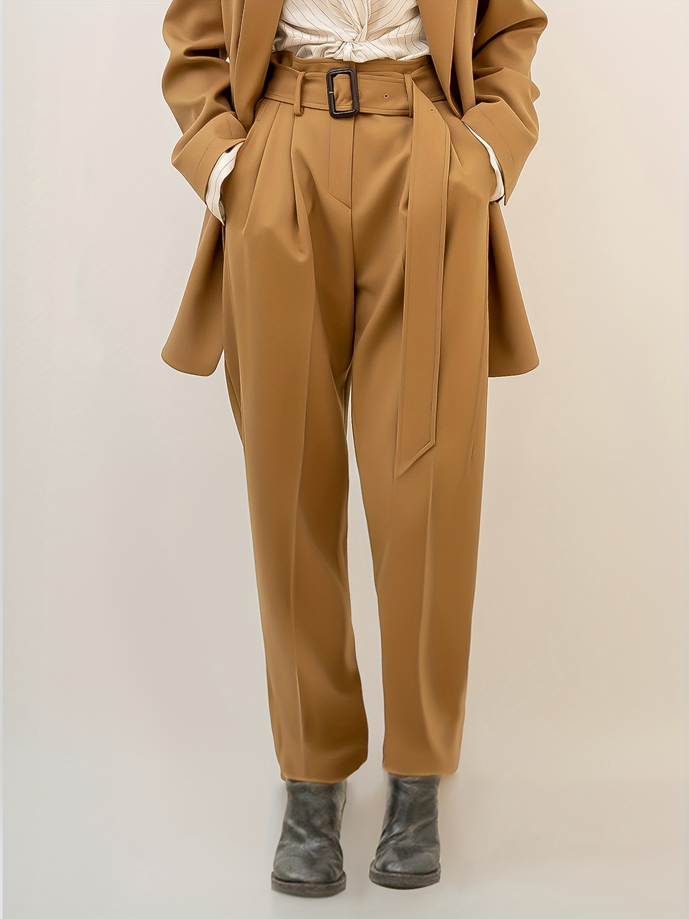 Brown Dress Pants Women - Temu