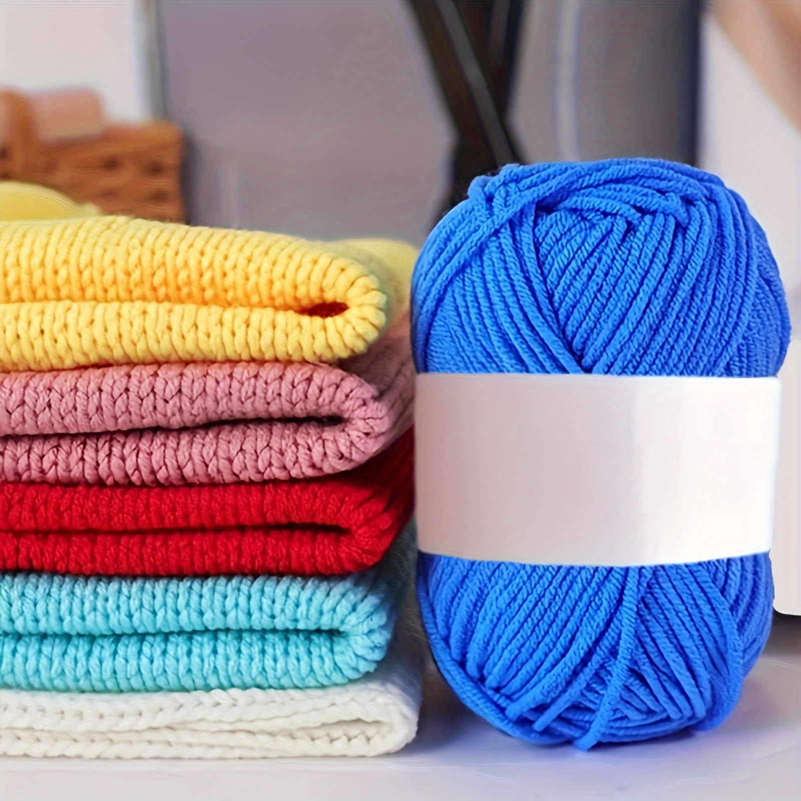  LAPUTA Cotton Yarn,1 Roll 3 Strands Knitted Yarn Breathable  Hand Crocheting Variegated Yarn Thread Needlework Tool for DIY Hand  Knitting Baby Wool Craft Shawl Scarf Crochet Thread Supplies I 50g