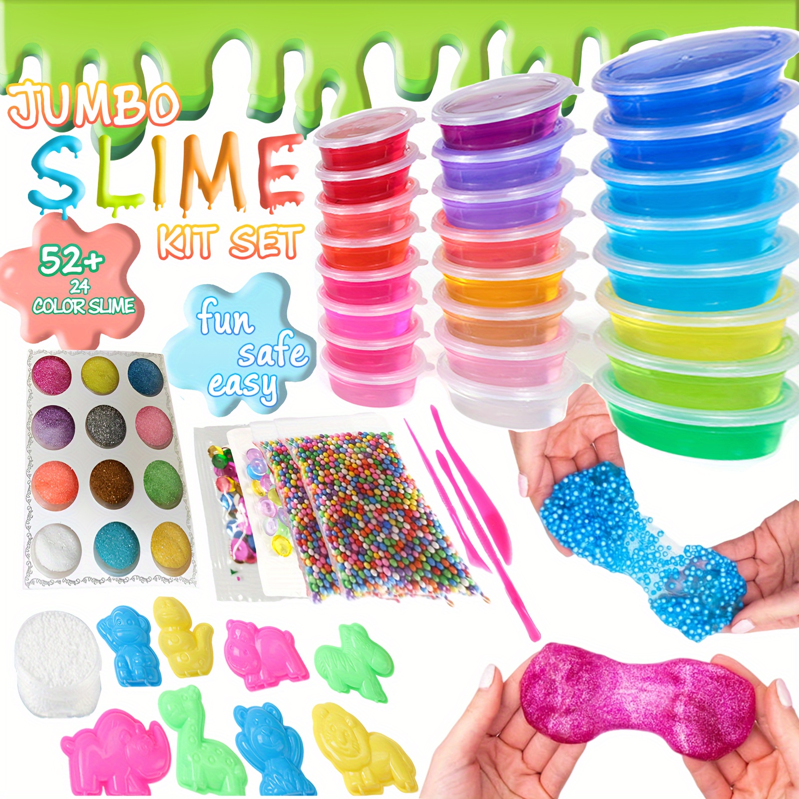 Colorful Slime Kit For Kids Diy Clay Mud Bubble Glue - Temu
