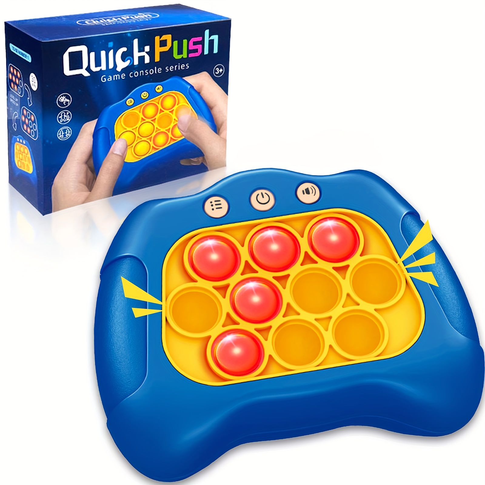 Quick Push Pop Game Controller, Electronic Pop Light Up Fast Push Handheld  Fidget Games for Kids Adults 