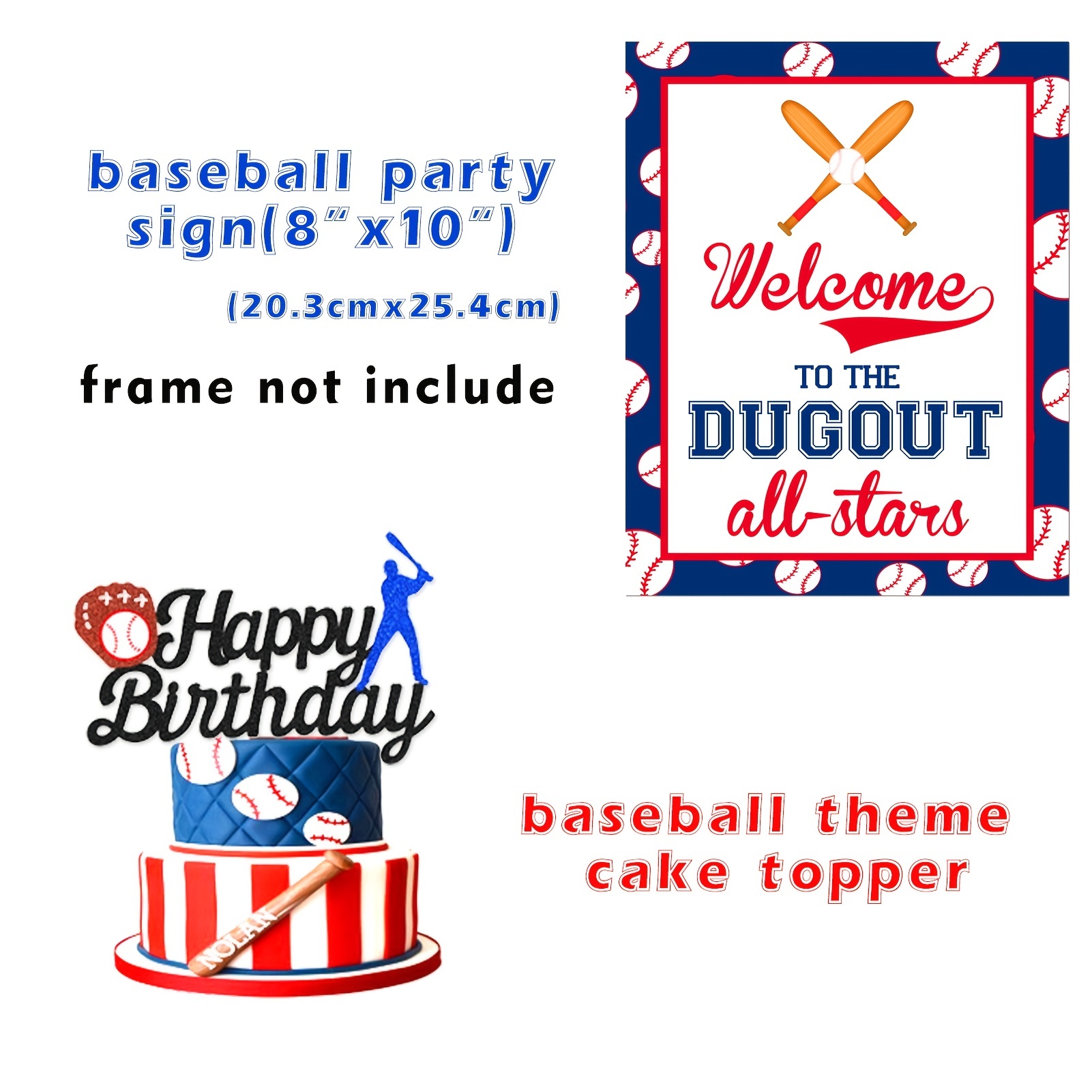 Baseball Baseball Cake Topper Baseball Banner Baseball 