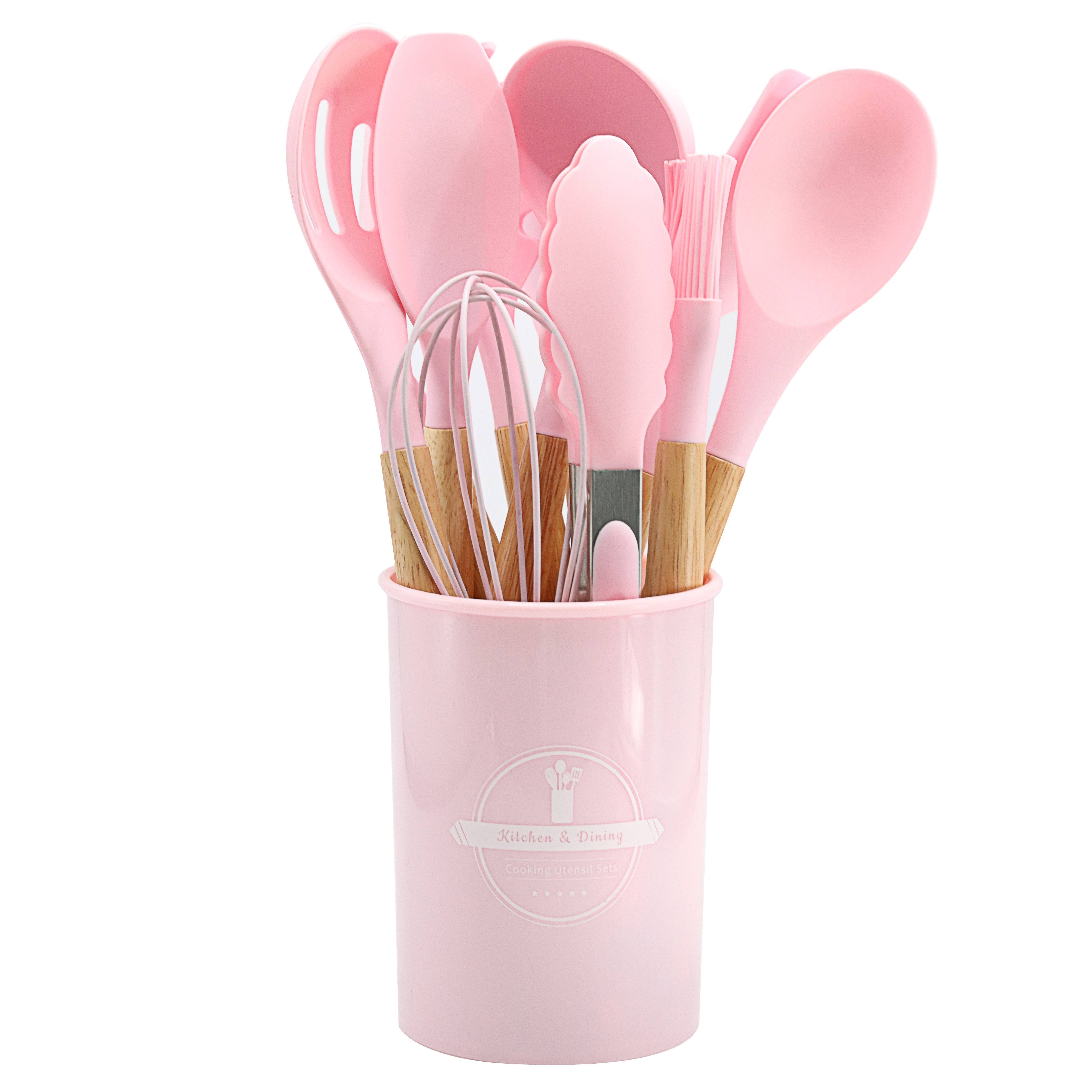 Pink 19PCS Cooking Utensils Set Non-Stick Pan Baking Tools