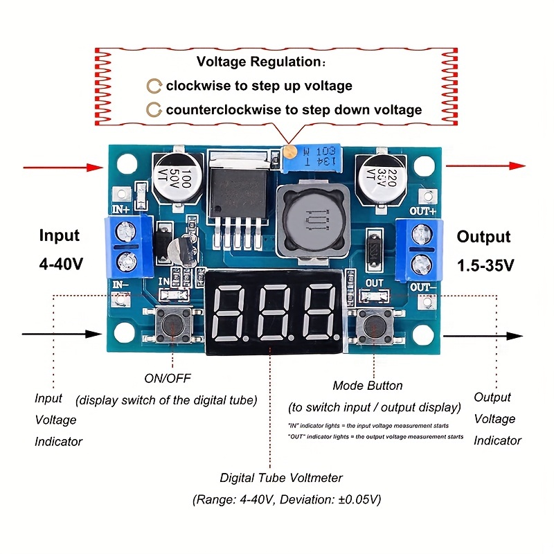 Adjustable Lm2596s Converter Reduced Voltage Regulator - Temu