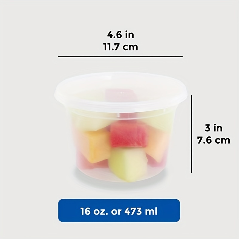 16oz Deli Food Storage Containers with Lid Togo Soup Cup Microwave Saf