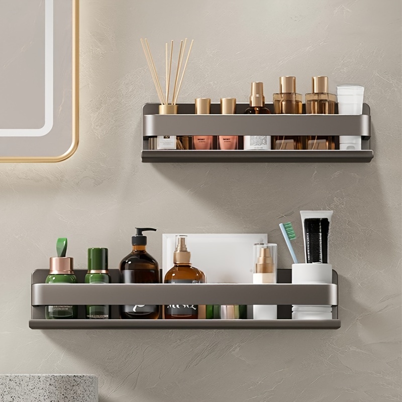 1pc Bathroom Storage Cabinet Shelf Suction Cup Wall-mounted Organizer For  Toiletries, Cosmetics Etc.
