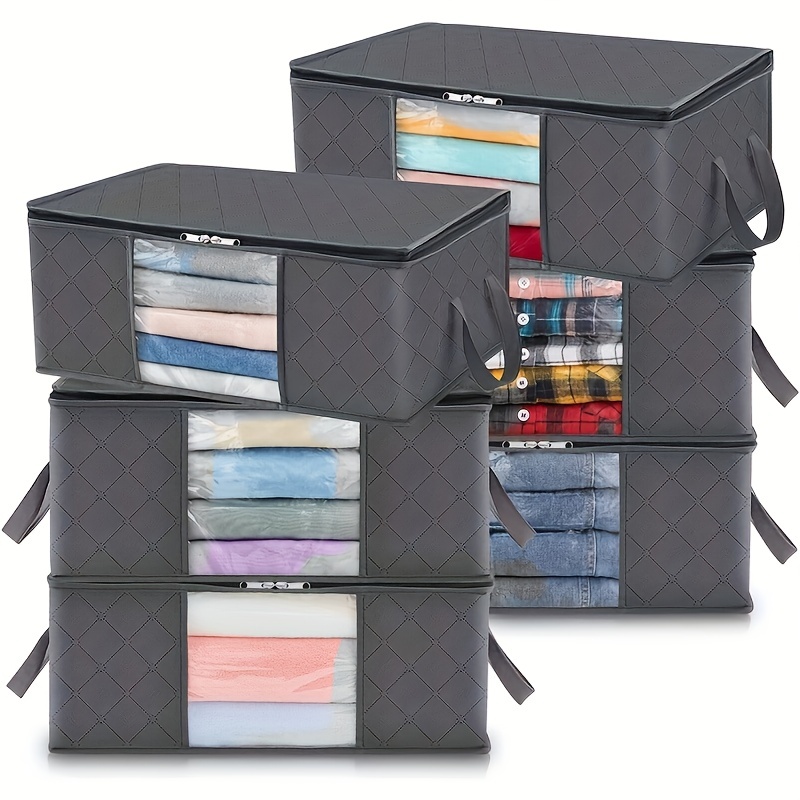 Storage Solutions Baby Dresser Organizers and Storage Large Clothes Storage Bag Clear Window Thick Nonwoven Fabric Under Bed Storage Packing