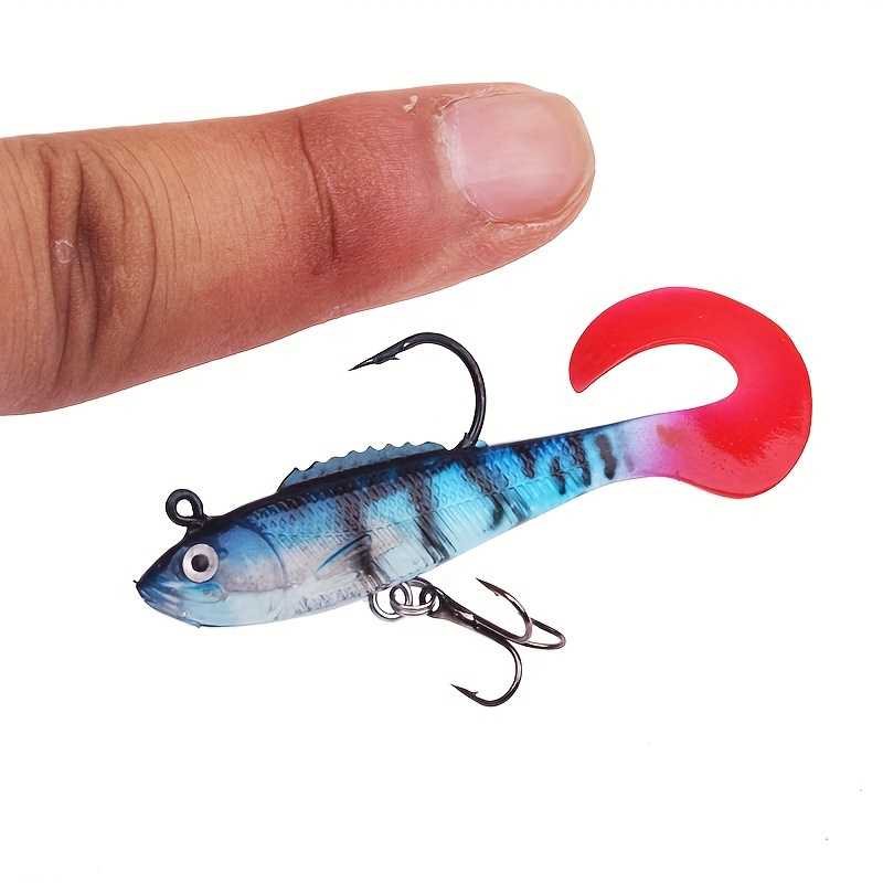 Zgsalvation 8pcs/Lot Mixed Colors Fishing Lure Set Jig Wobblers Soft Bait  Head T Tail Swimbaits Jumping Dark Sleeper for Pike Bass (Color : 8pcs  Mixed Colors, Size : 12g 65mm) : 