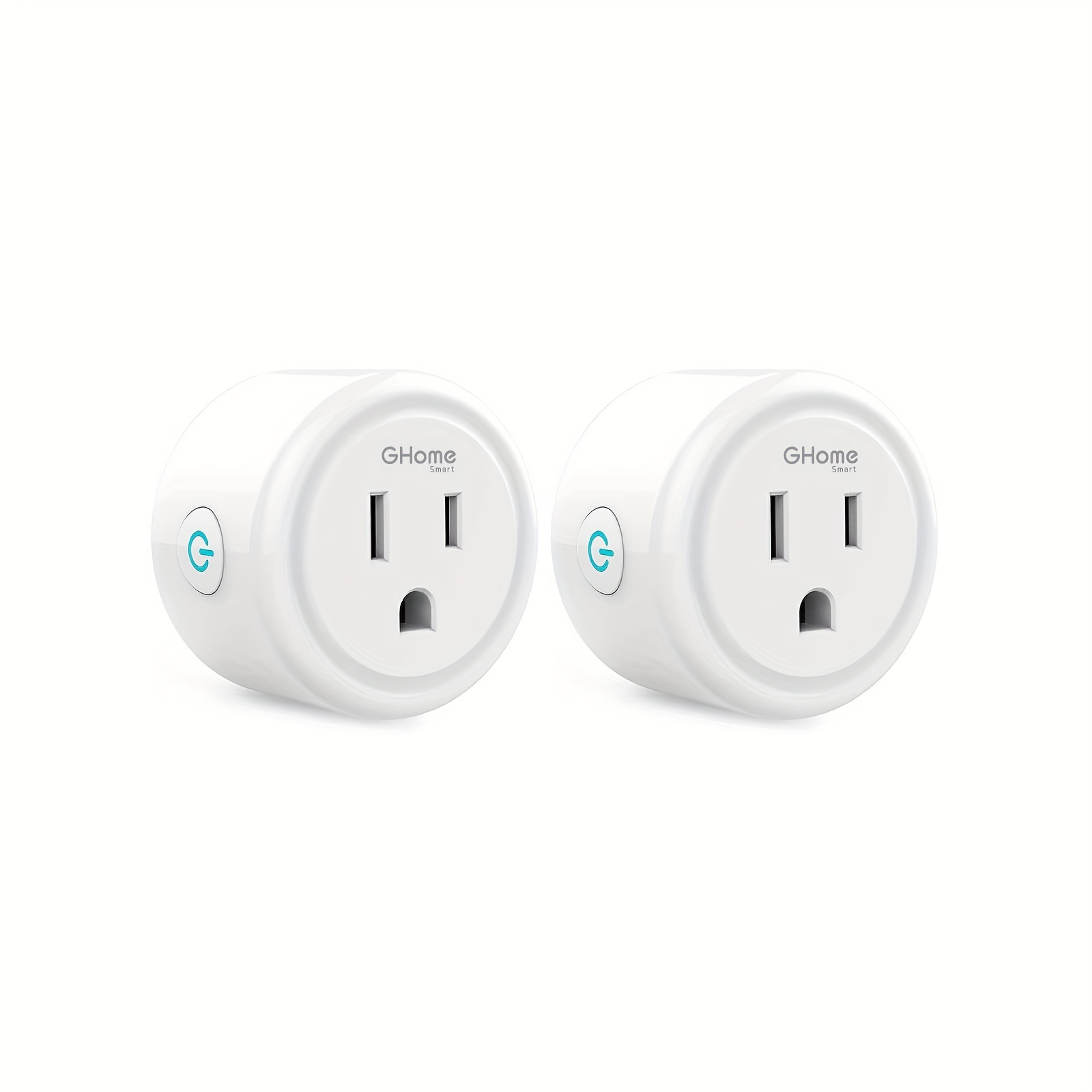  GHome Smart Plug, Outlet Extender Surge Protector Dual Smart  Socket Work with Alexa and Google Home, Mini Wi-Fi Plugs Control  Independently Or Together,10A, No Hub Required, Fcc Listed (2 Pack),White 