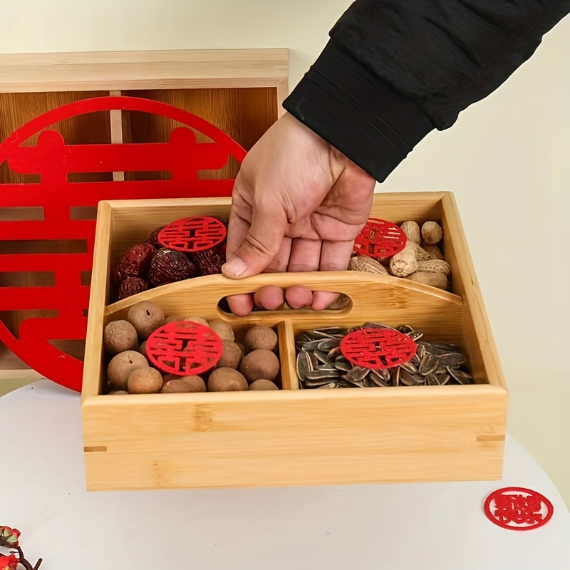Bamboo Wooden Candy Box Dried Fruit Box Creative Snack - Temu