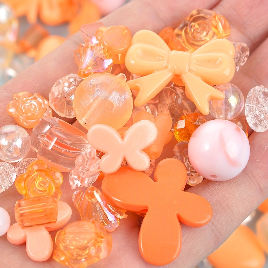 Acrylic Beads Candy Color Heart Star Loose Spacer Beads For - Temu