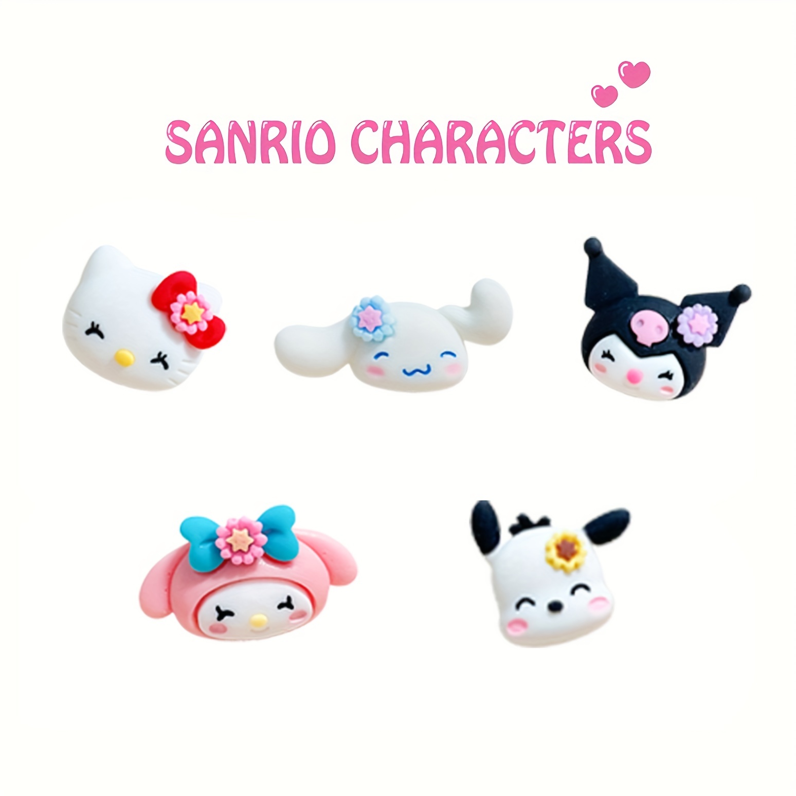 5pcs Sanrio Hellokitty Kuromi Cinnamoroll Melody Pochacco Mixed Kawaii  Style Shoes Decoration Charms For Clogs Sandals Summer Beach Sandals Shoes  Acce
