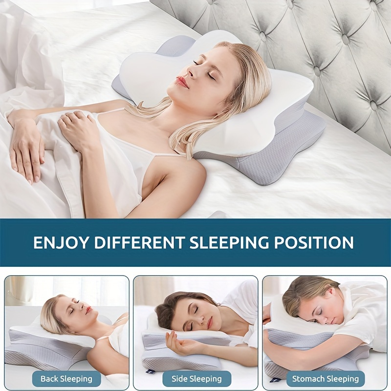 Almohada cervical para aliviar el dolor de cuello, diseño hueco ergonómico,  almohada de espuma viscoelástica inodoro para dormir, almohadas