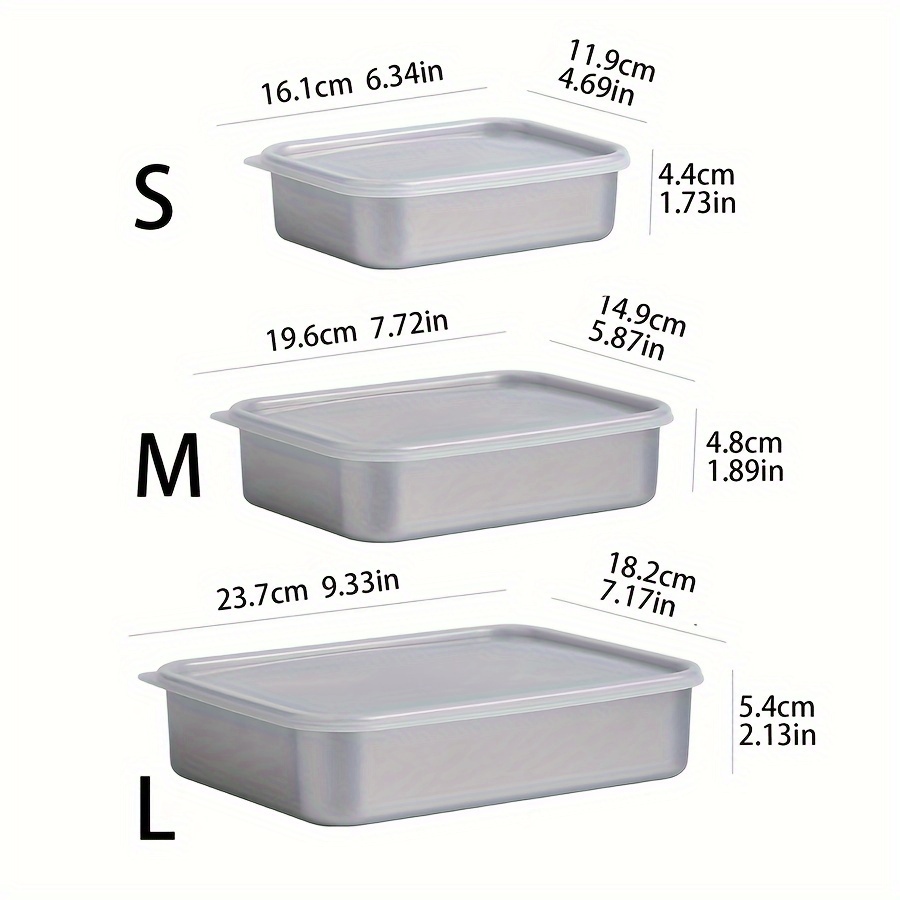 Food Storage Box Practical Food Stainless Steel Crisper Storage Box  Reusable Lunch Box Lunch Container with