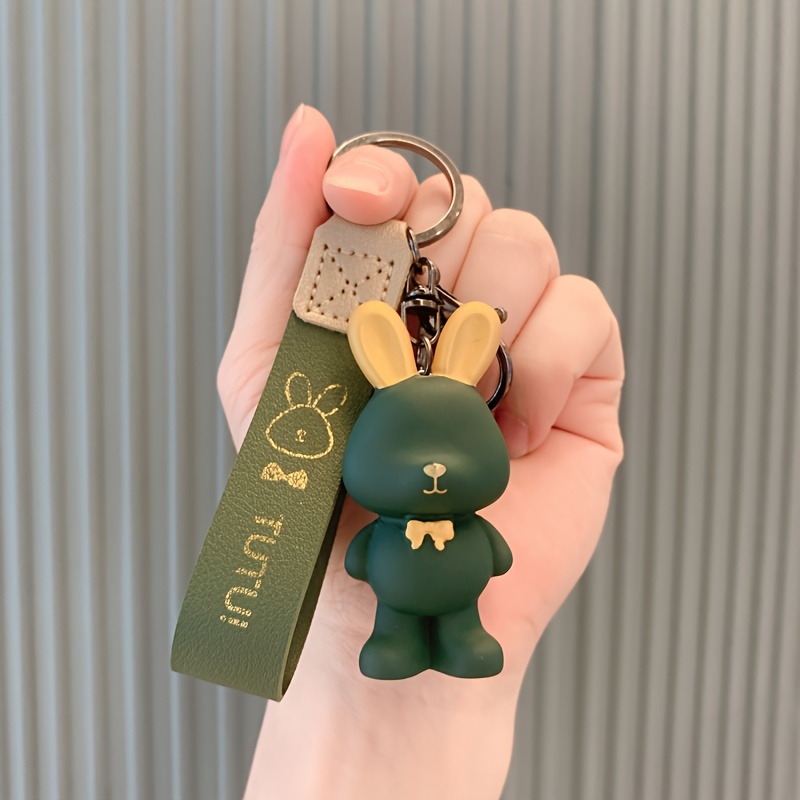 Rabbit Doll Pendant Silicone Keychain for Car Bag Decoration