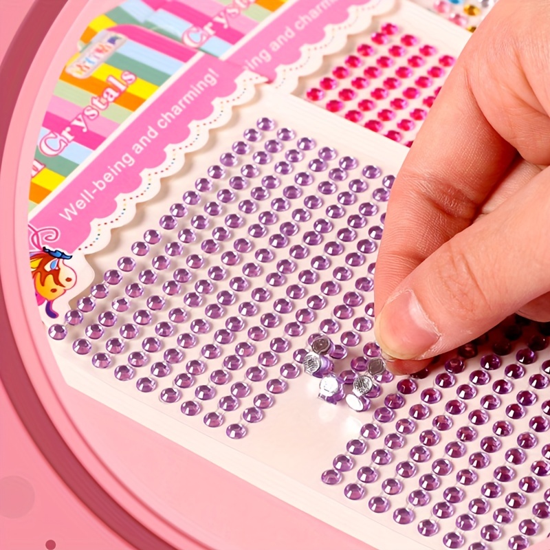 3 Sheets Flower DIY Crystal Rhinestone Sticker Jewels Gems Sticker Set for  Kids