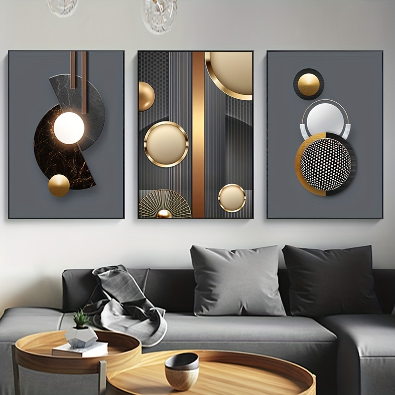 Abstract Geometric Golden Circle Canvas Prints