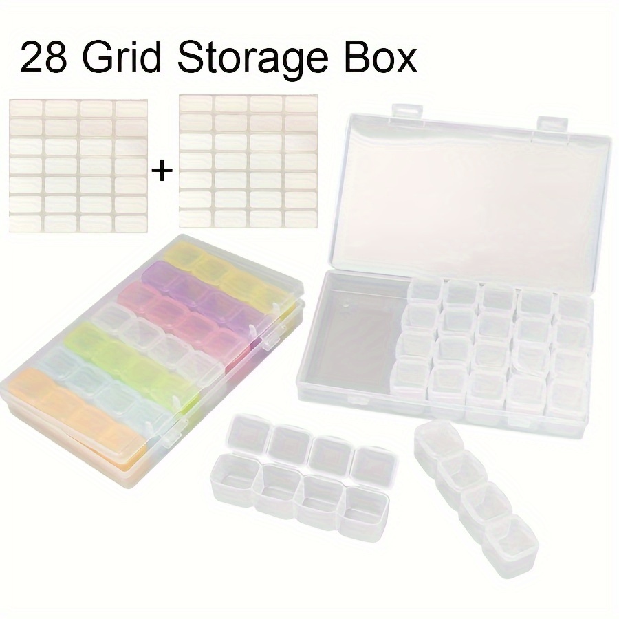2 Set DIY Tools Diamond Dots Accessories Kit,Diamond Embroidery Box with 56  Slots for 