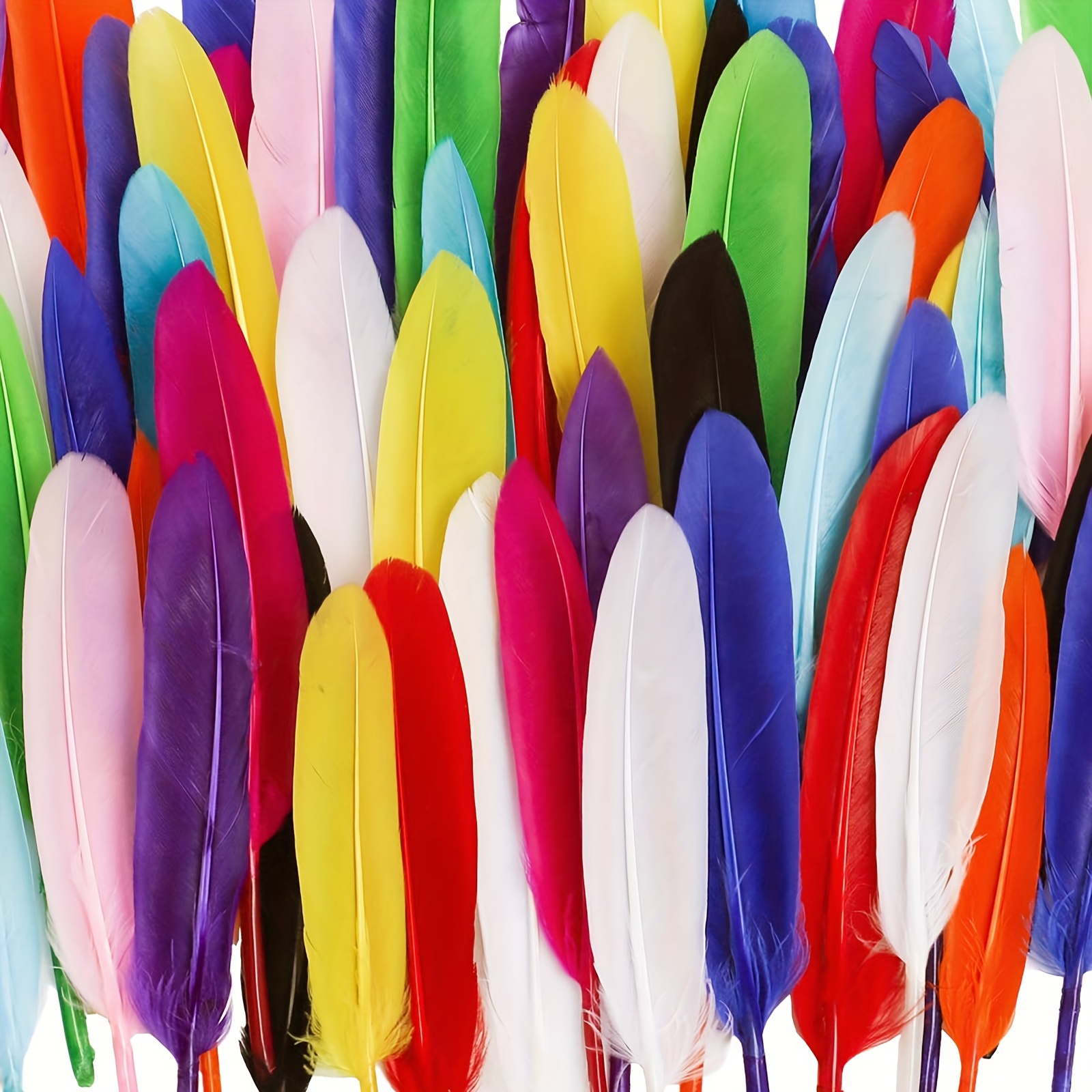 Colorful Goose Feather Crafts Craft Colorful Feathers Diy - Temu