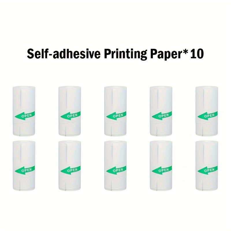 9 Pieces Thermal Printer Paper Colorful Mini Printing Paper Roll and  Self-Adhesive Printable Sticker Compatible with P1 Mini Printer PeriPage A6