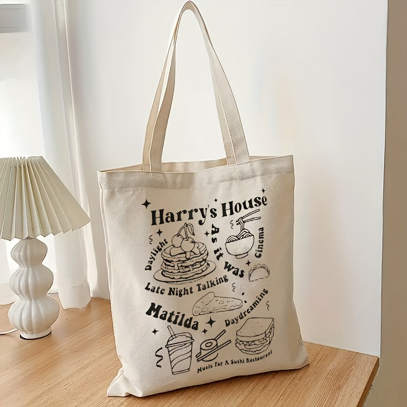 harrys house pattern tote bag canvas shopper hs inspired tote bag gift shopping bag