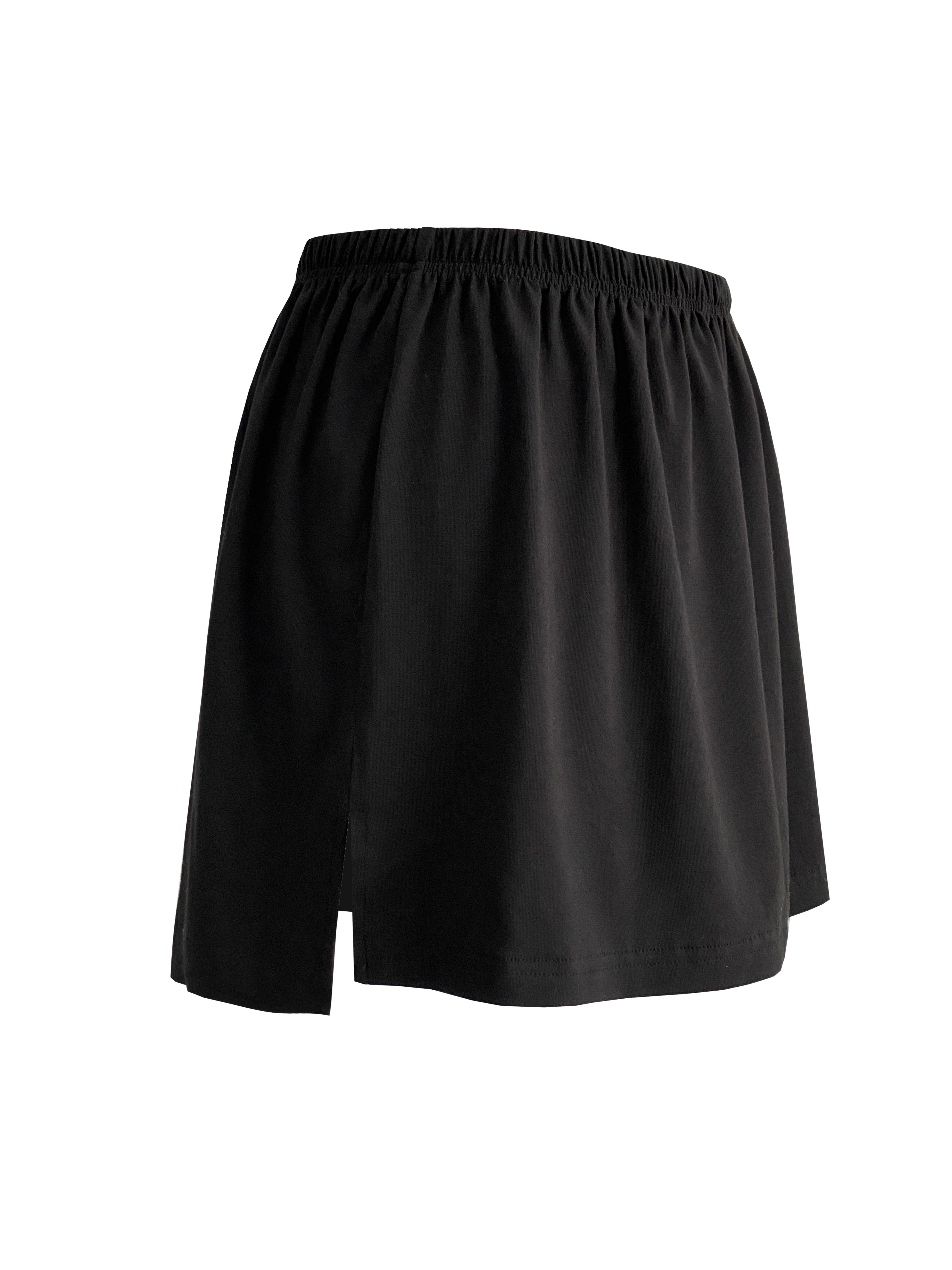 Split Hem Solid Skirt Elastic Half Slips Petticoat Women's - Temu