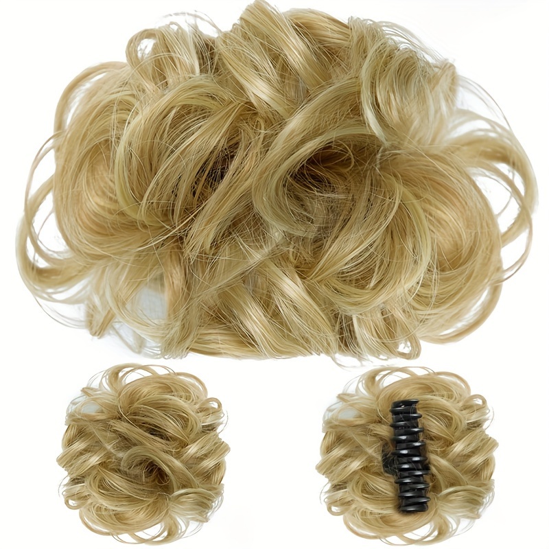 Claw Clip Bun Hair Piece Wavy Curly Hair Bun Clip In Mini Temu