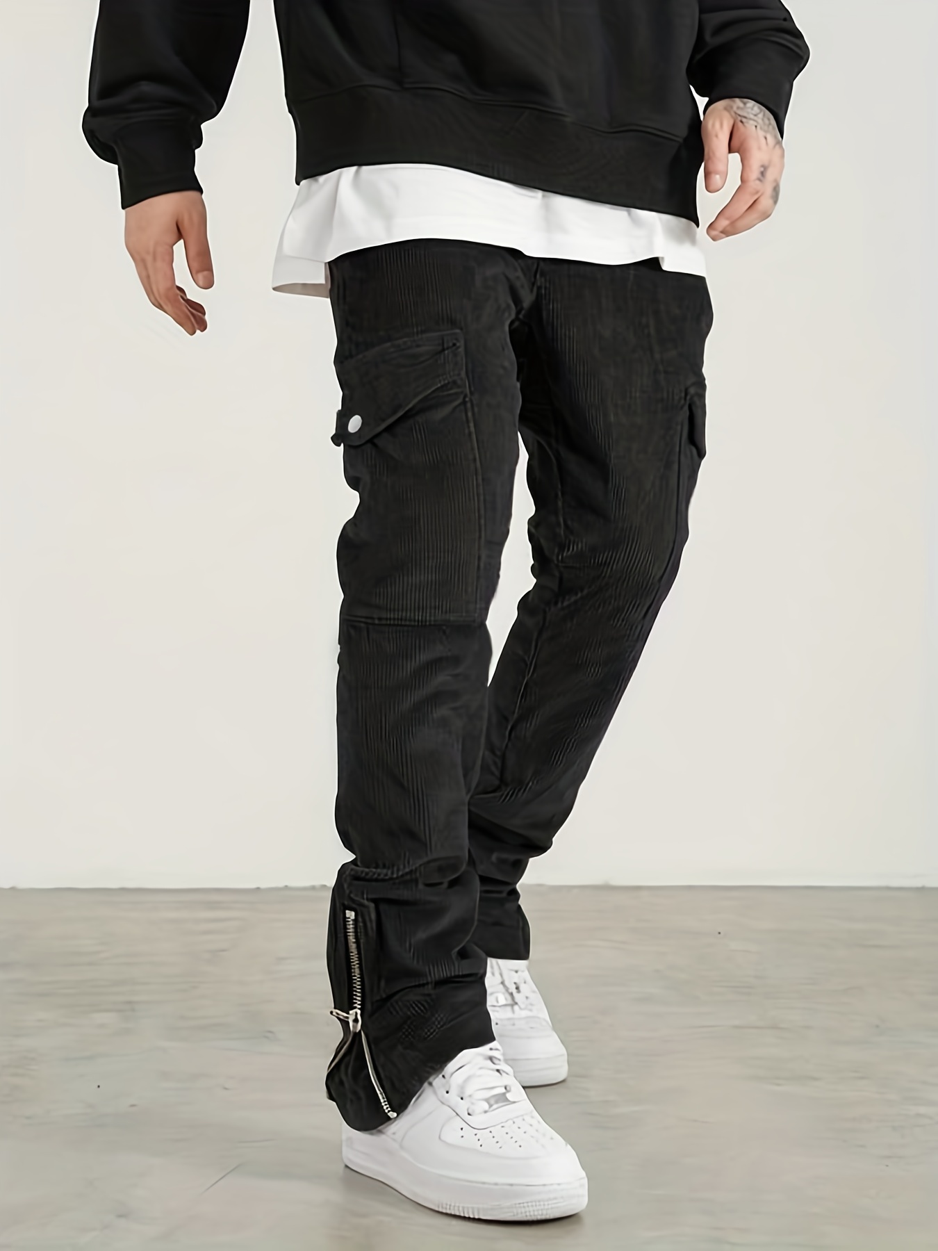 Men's Zipper Multi-pocket Pants  Casual cargo pants, Jogger pants style,  Cargo pants men