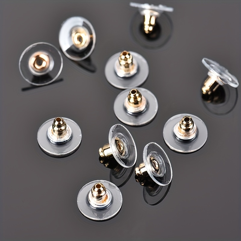 10pcs Locking Secure Earring Backs for Studs, Silicone Earring Backs Gold  Silve
