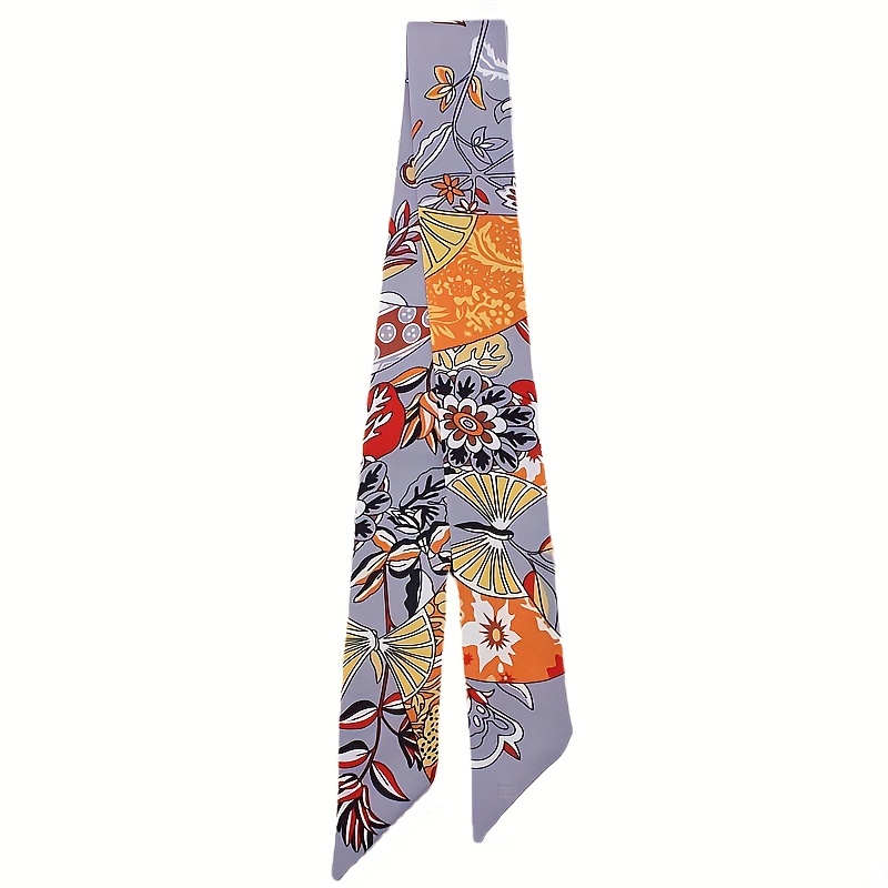 Vintage Pattern Silk Neckerchief Hair Ribbon Handbag Wrap
