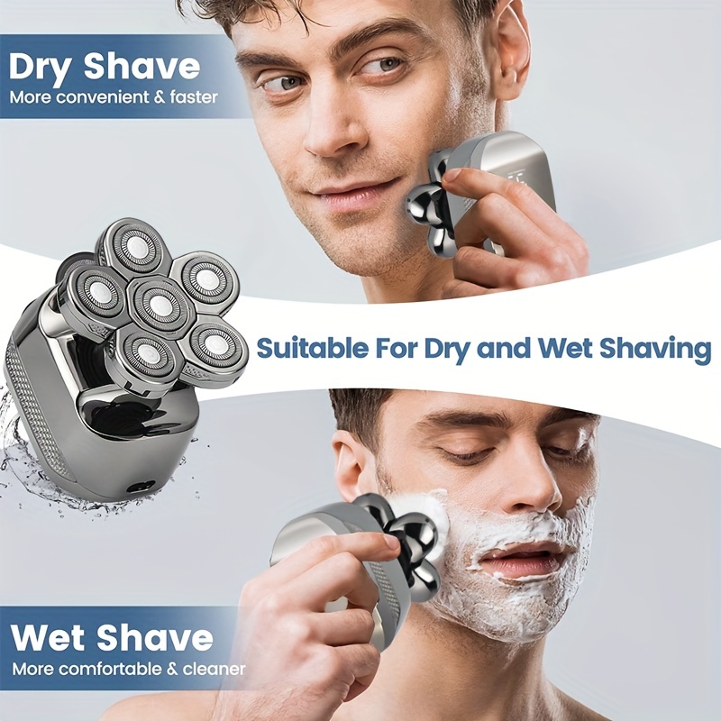 Afeitadora eléctrica recargable para hombres, máquina de afeitar para cabeza  calva, recortadora de pelo corporal, Afeitadora eléctrica