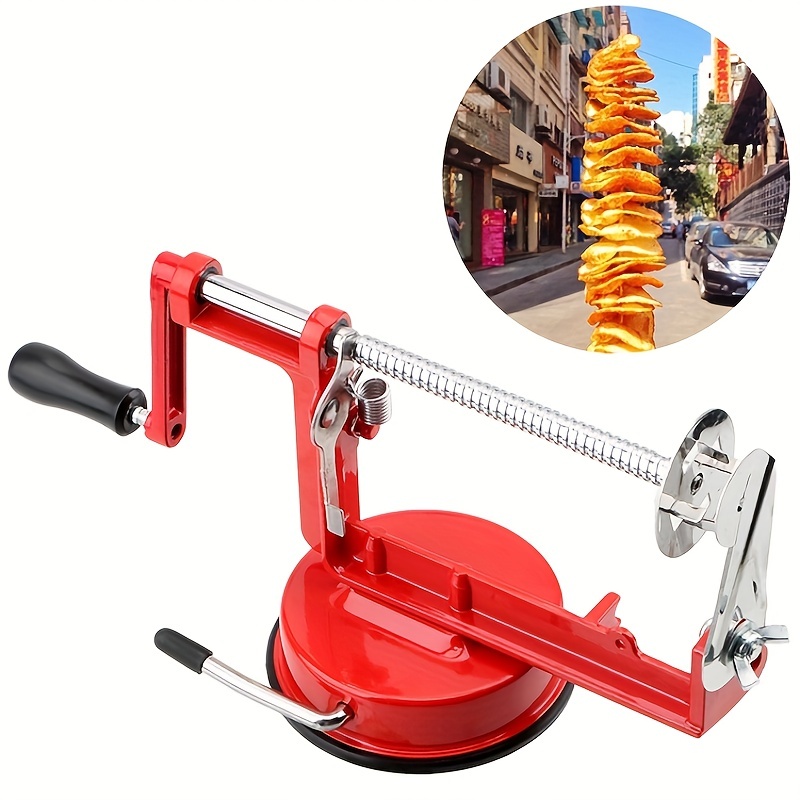 1pc, Curly Fry Cutter, Twisted Potato Slicer For Potato Carrot Cucumber  Eggplant Potato, Spiral French Fry Cutter, Twister With Strong Base, Potato  Pe