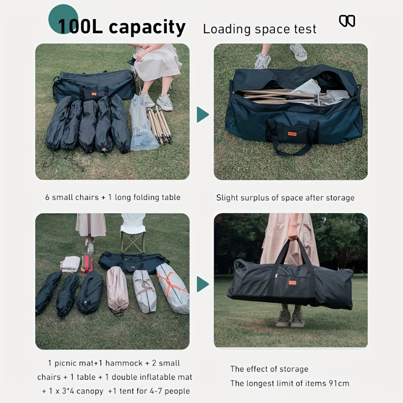 Foldable Canvas Fishing Gear Bag Large Capacity Storing - Temu