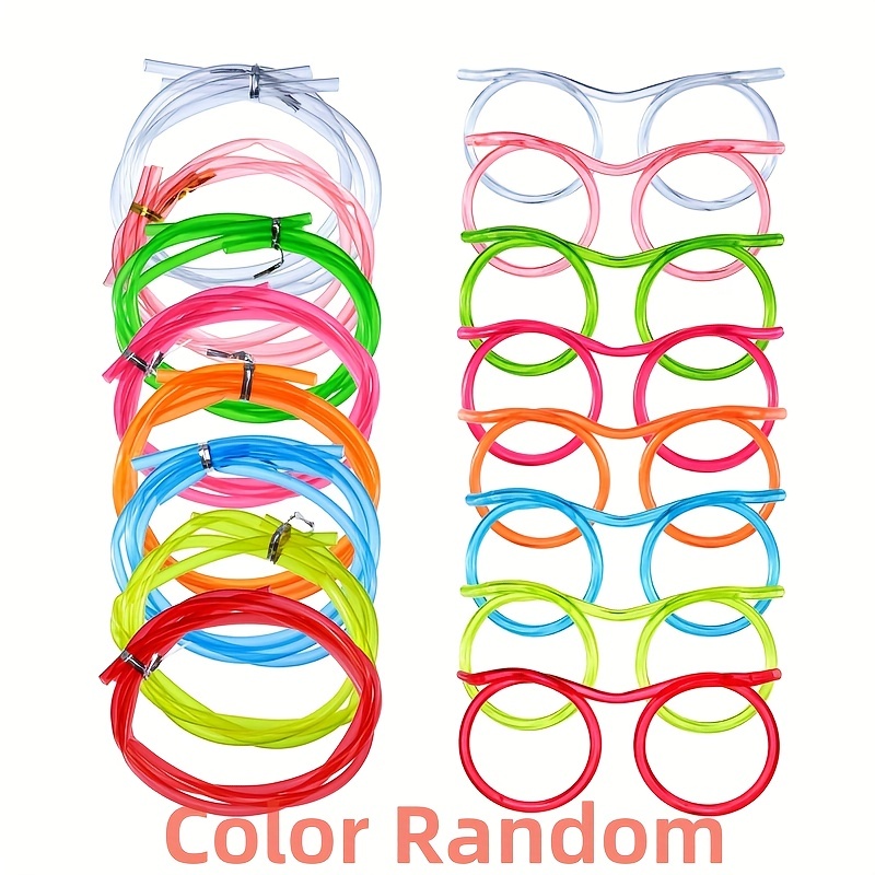 Kids Straw Glasses Fun Drinking Reusable Party Game Crazy Drink