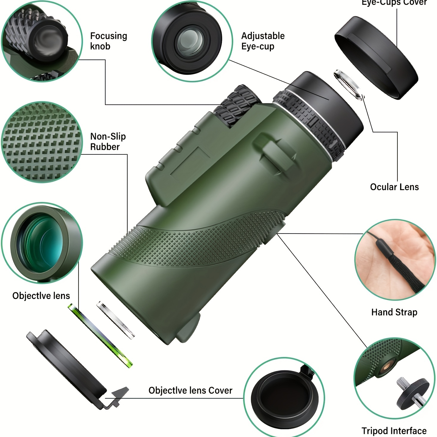 Telescópio monocular de alta definição: zoom em telescópios monoculares de longo alcance e capture vistas deslumbrantes com tripé e clipe de telefone - perfeito para equipamentos de caminhada em aventuras ao ar livre detalhes 4