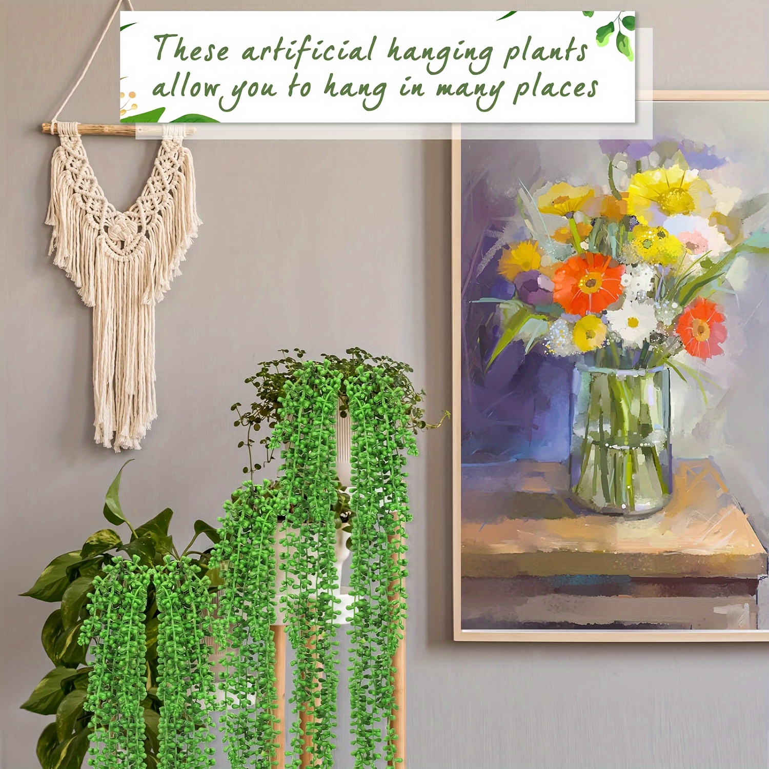 Artificial Succulents Hanging Plants Fake String Of Pearls - Temu Australia