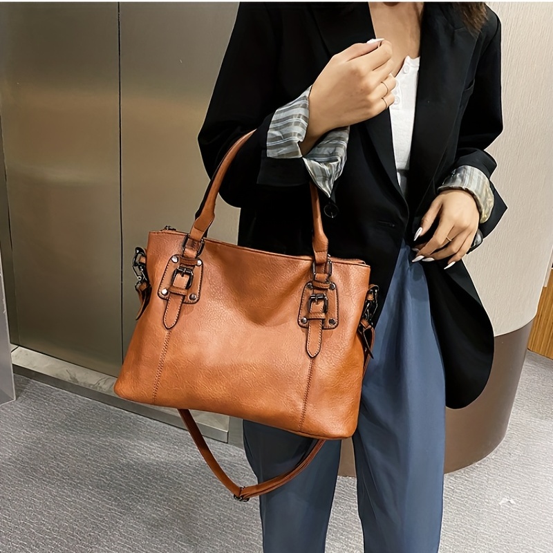  Kattee Soft Genuine Leather Tote Bags for Women Casual