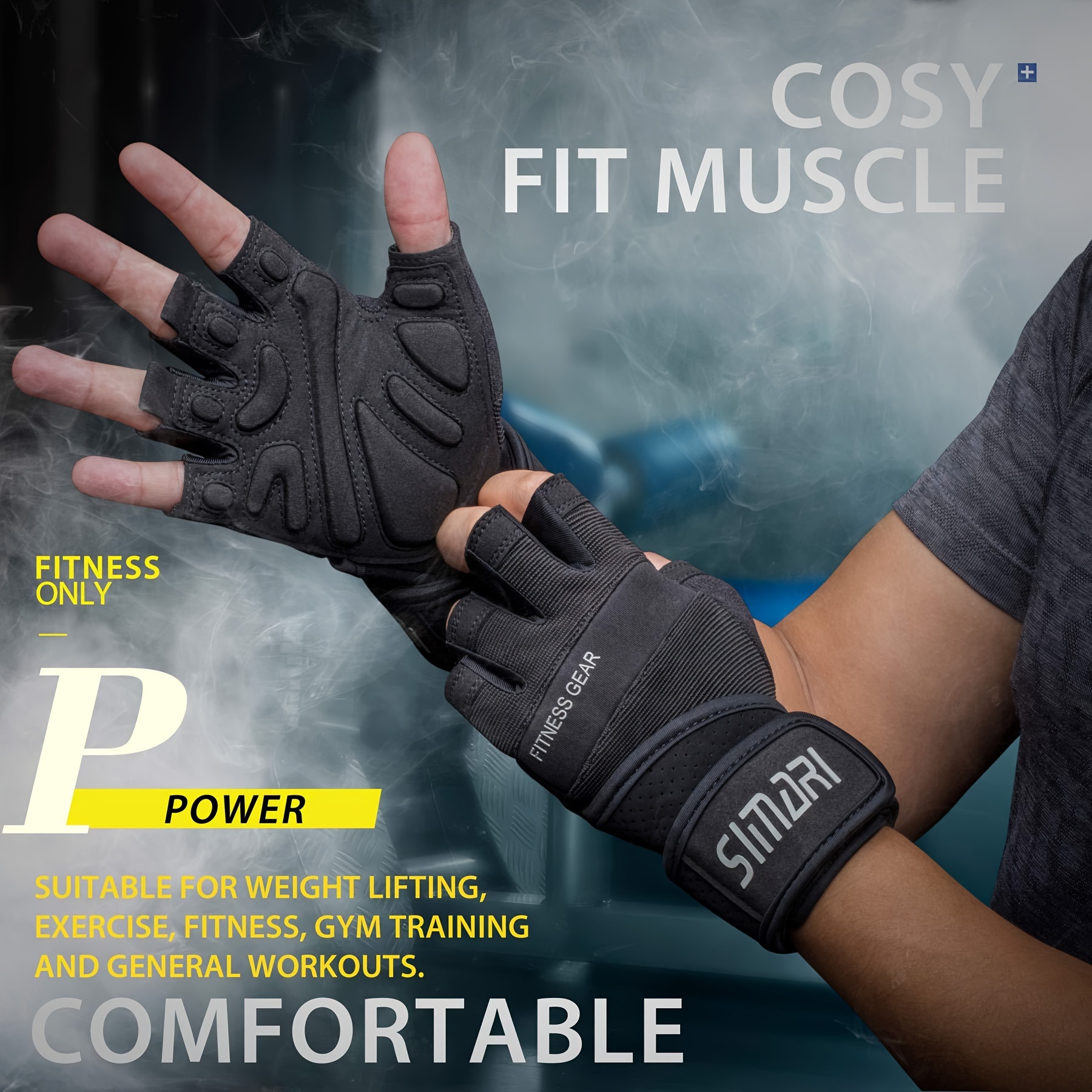 Guantes Fitnes Ejercicio Gimnasio Levantamiento Pesas Hombre TODO FIT